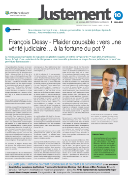 François Dessy - Plaider coupable : vers une vérité judiciaire… à la