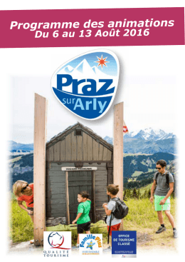 Programme des animations - Praz-sur-Arly