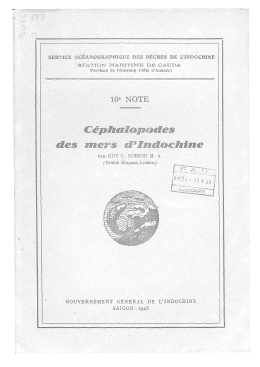 Cephalopodes des mers d`Indochine