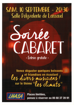 Page 1 SIAM. 10 SEPTEMBINE – 20 30 Salle Polyvalente de