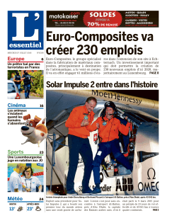 Euro-Composites va créer 230 emplois