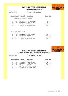 Meilleur Grimpeur - Route de France Féminine