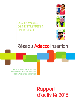 Rapport d`activité 2015 - Le groupe Adecco France