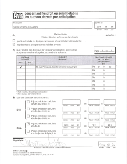 Avis concernant l`endroit o&ugrave; seront &eacute;tablis les bureaux de vote par