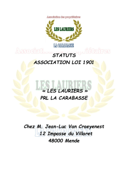 STATUTS ASSOCIATION LOI 1901 « LES LAURIERS » PRL LA