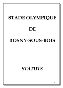 Les Statuts - Stade Olympique de Rosny sous Bois