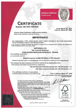 Page 1 BUREAU WERTAS Certification CERTIFICATE Number: BV