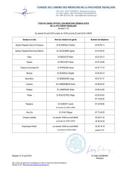 conseil de l`ordre des médecins de la polynésie française