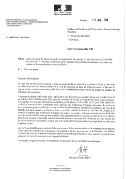 Télécharger le courrier du ministère présentant le projet de décret