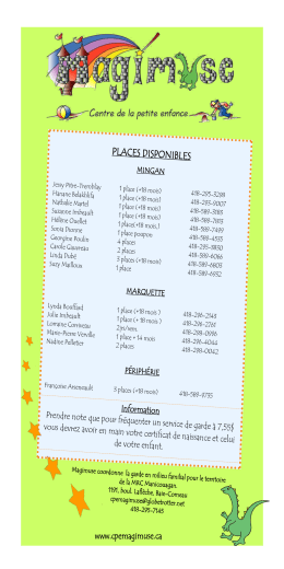 places disponibles - Baie-Comeau