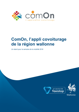 Comment promouvoir ComOn, l`appli covoiturage de la Wallonie