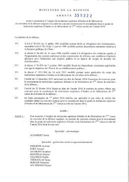 Concours externe d`acc&egrave;s au corps des TSEF