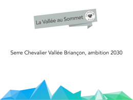 Serre Chevalier Vallée Briançon, ambition 2030