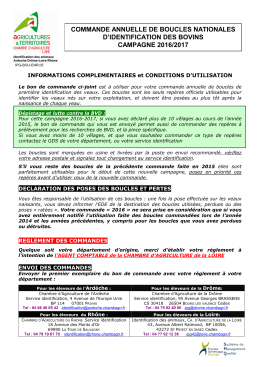 Notice d`utilisation commande N98 - Chambre d`Agriculture de la Loire