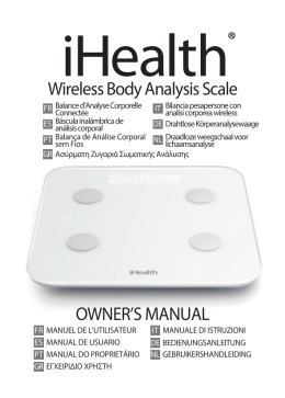 Wireless Body Analysis Scale OWNER`S MANUAL