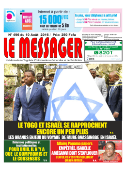 Le Messager N°496 - République Togolaise