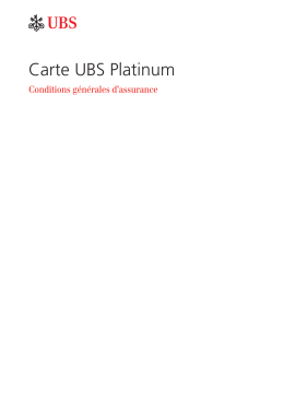 Conditions d`assurance de la carte UBS Platinum