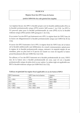 Fiche n&deg; 4 : r&eacute;gime fiscal des EPCI issus de fusion