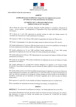 arrete modificatif 29 juillet 2016 barrage ete 2016