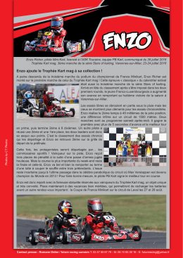 Enzo ajoute le Trophée Kart mag à sa collection