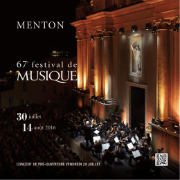 fm brochure programme - Festival de Musique de Menton