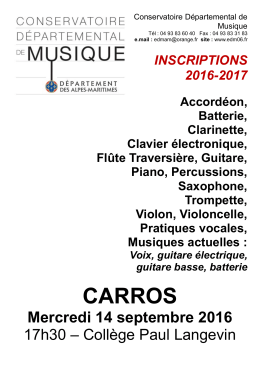 CARROS - Conservatoire Départemental de Musique des Alpes