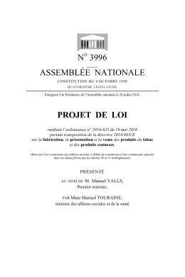 N° 3996 ASSEMBLÉE NATIONALE PROJET DE LOI
