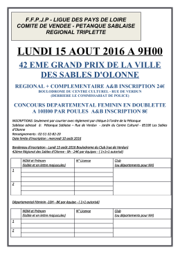 grand prix 15 aout 2016 - Comité de Pétanque de la Mayenne