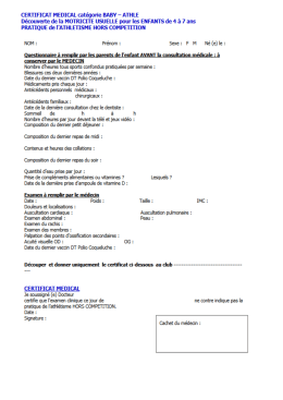 CERTIF MEDICAL 4 à 7 ANS