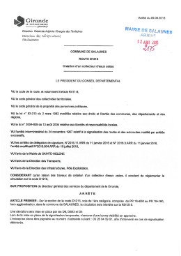 Arrêté du Président du Conseil Départemental