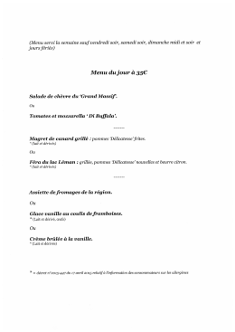 Menu du jour