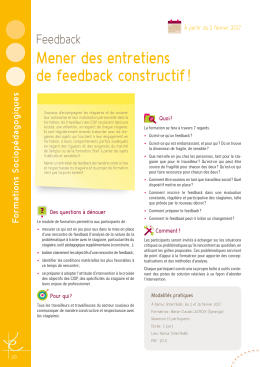 Mener des entretiens de feedback constructif