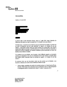 Décision F201641 - Ministère de la Famille