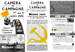 CAMERA en CAMPAGNE 20162 PROGRAMME. Version numÃ©rique