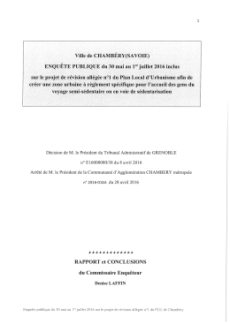 Rapport, avis et conclusions du commissaire enqu&ecirc;teur