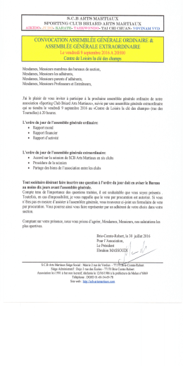 Assembl&eacute;e g&eacute;n&eacute;rale ordinaire et assembl&eacute;e