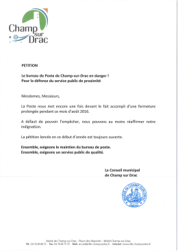Petition La Poste - Champ-sur-Drac