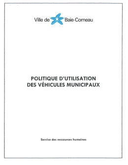Politique d`utilisation des véhicules municipaux