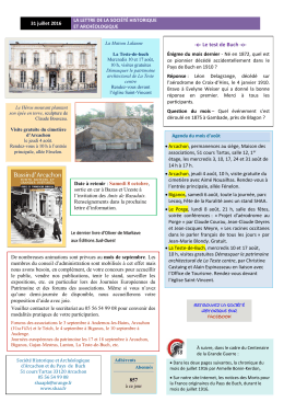 Lettre du 31 juillet 2016 - Société historique et archéologique d