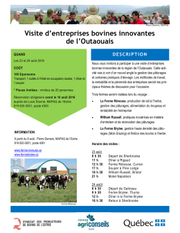 Visite d`entreprises bovines innovantes de l`Outaouais