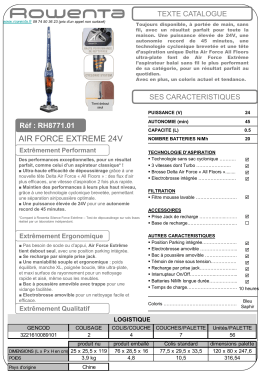 Fiche Produit Air Force Handstick Rh85 RH877101 Rowenta Bleu