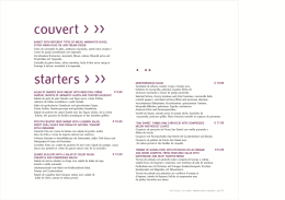 couvert > >> starters > >> . ..