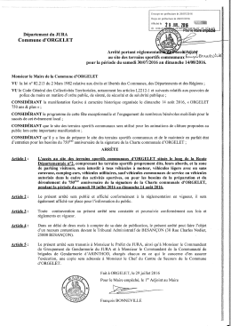 Arrêté municipal du 29 juillet réglementant l`interdiction de