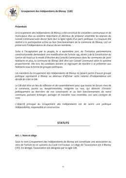 Statuts du GIB - Groupement des Indépendants de Blonay