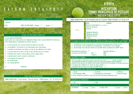 Bulletin d`adhésion aux tennis municipaux 2016
