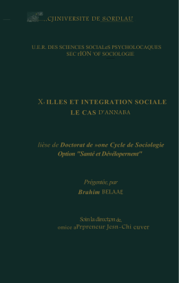 one Cycle de Sociologie Option "Santé et Dévélopernent"