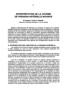 interpr&eacute;tation de la courbe de pression art&eacute;rielle invasive