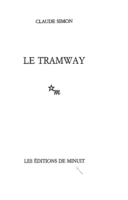 Le Tramway - Les Éditions de Minuit