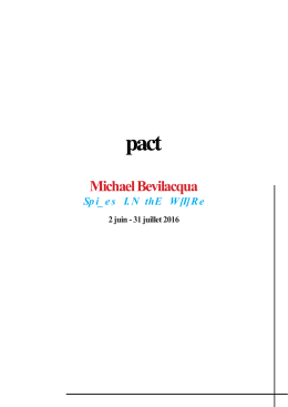 Dossier de presse pact Michael Bevilacqua 2016