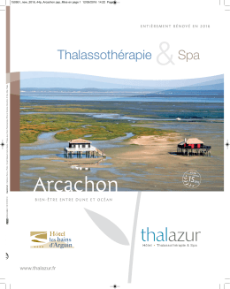 Brochure séjours et tarifs thalasso Thalazur Arcachon 2016